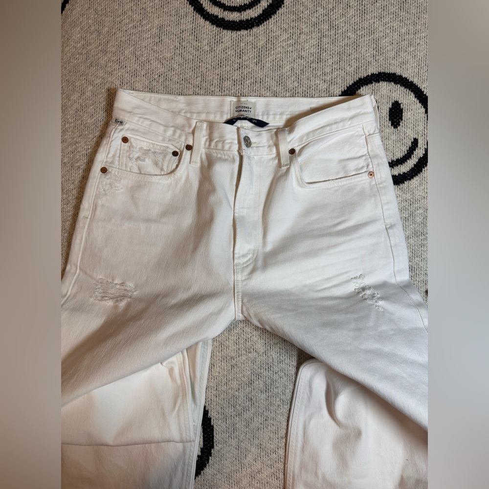 Citizens Of Humanity White Straight Jeans